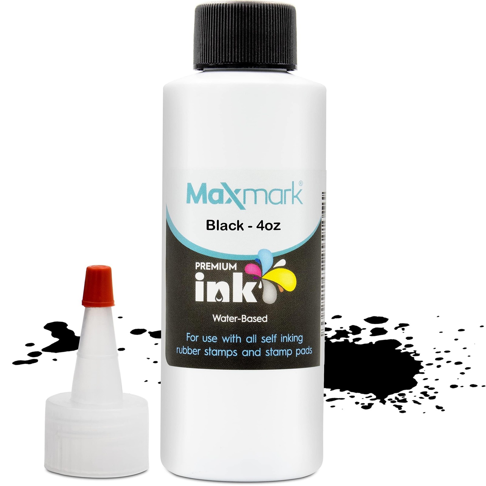 MaxMark Premium Refill Ink for self Inking Stamps and Stamp Pads, Black Color...