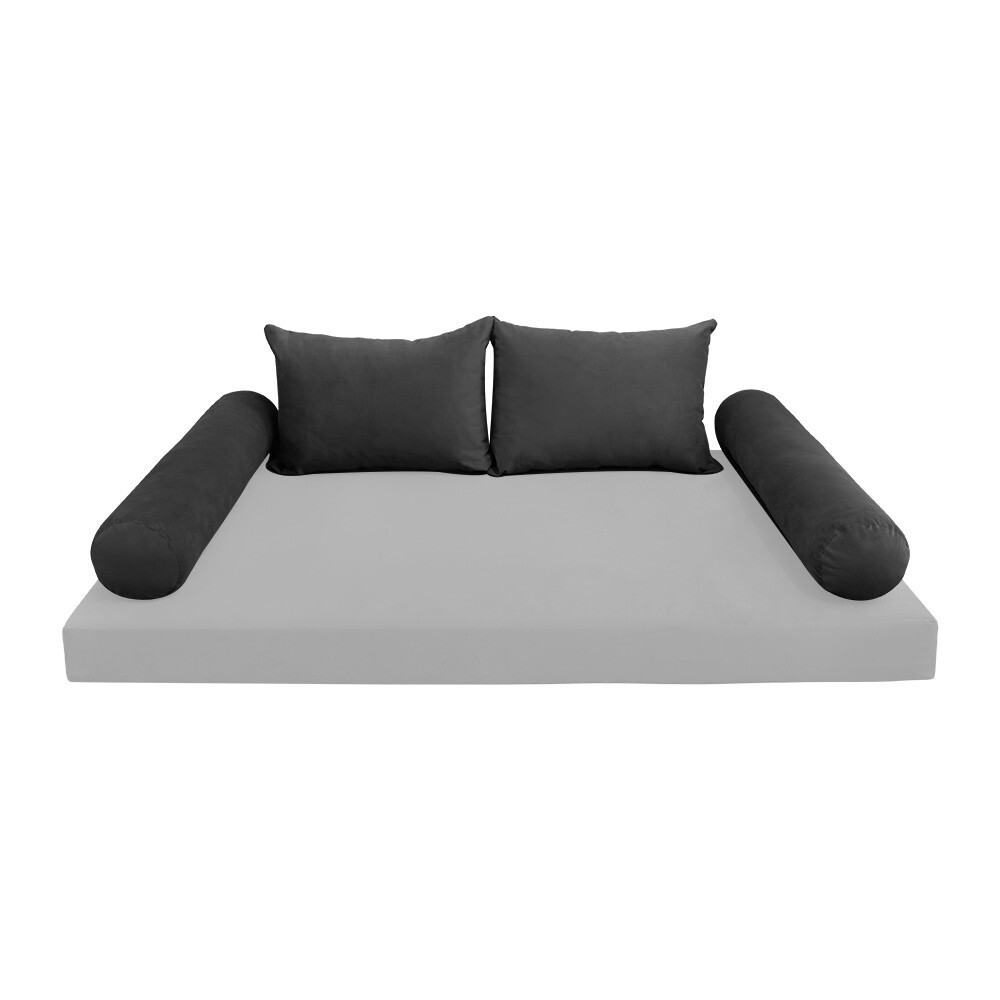 STYLE V4 Twin Velvet Knife Edge Indoor Daybed Bolster Pillow |COVER ONLY| AD350