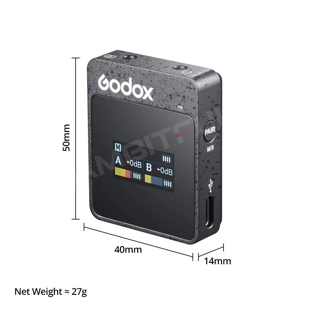 Godox MoveLink II M2 2.4g Wireless Lavalier Omnidirectional Microphone System