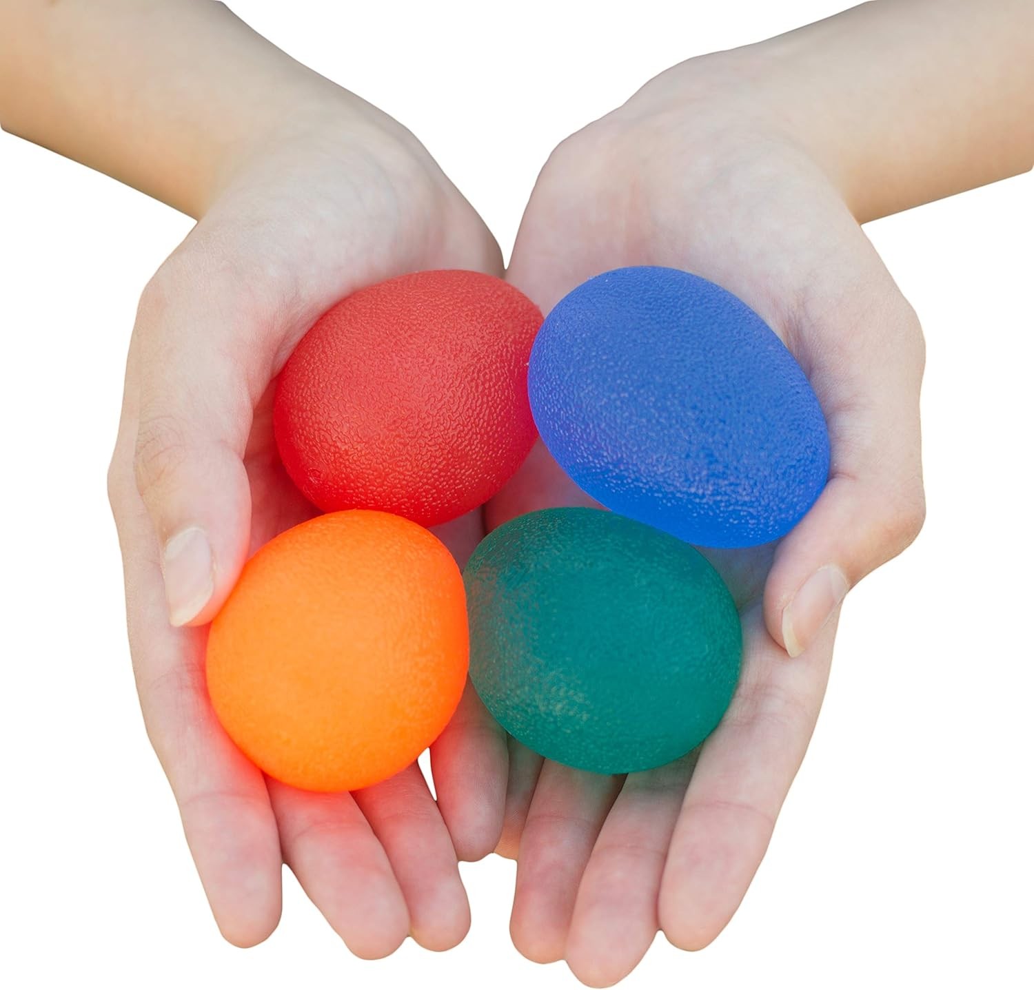 RMS 4-Pack Hand Exercise Balls - Physical & Occupational Therapy Kit for Strengt