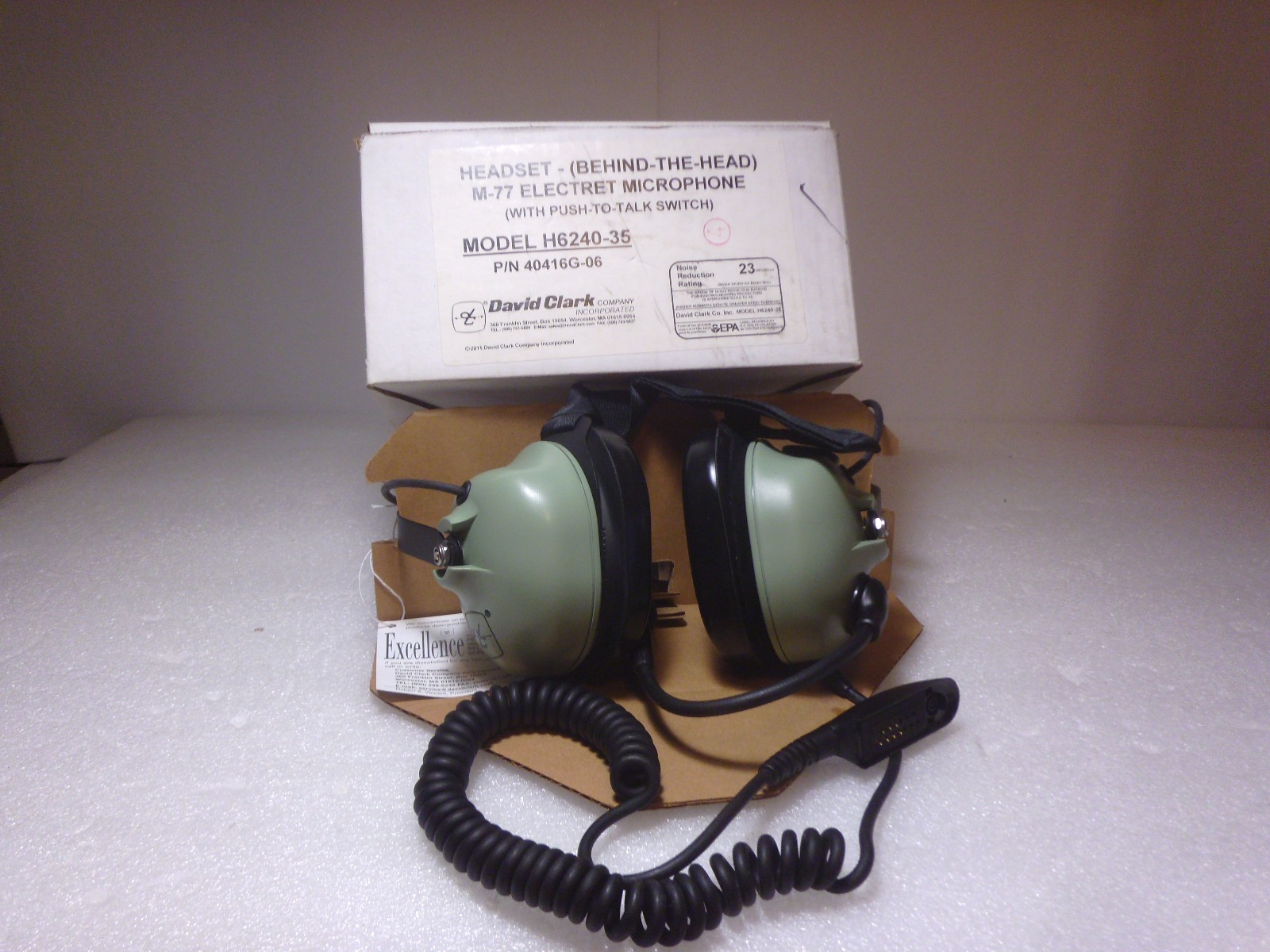 David Clark Headset w/ Mic H6240-35, BTH