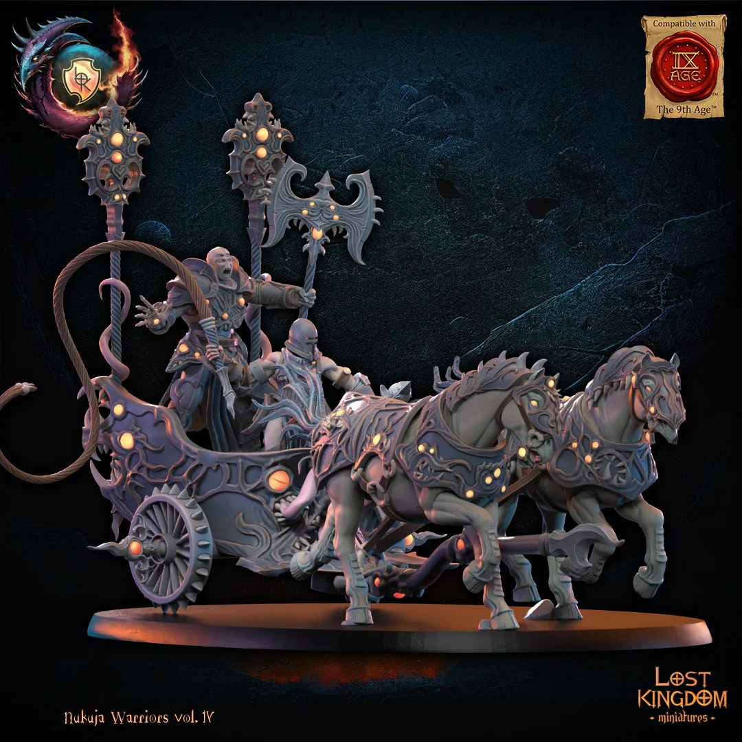 Nukuja Warriors Chariot - 28-32mm Fantasy Army - Resin Tabletop Miniature