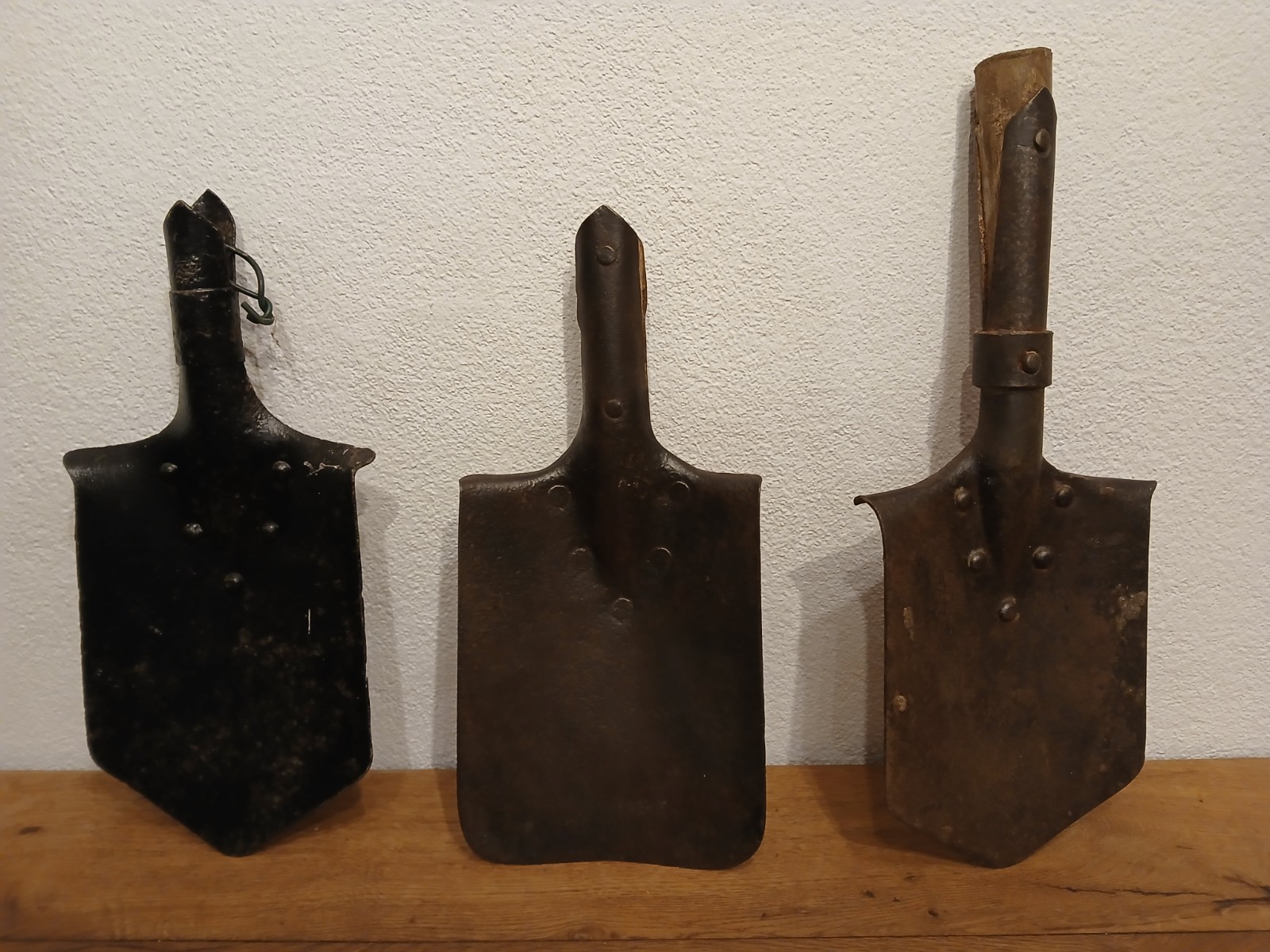 Lot of 3 original ww2 spades/shovels german, russian, austrian
