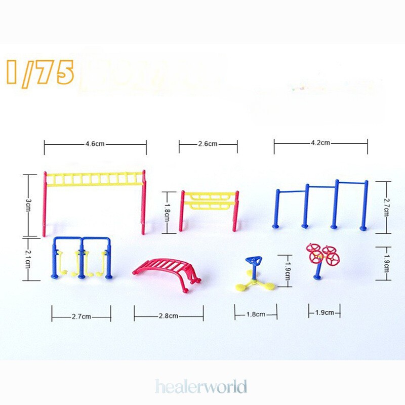 2Set HO/OO 1:75 1:100 Model Scale Sports Equipment Miniatures Fitness Sand Table