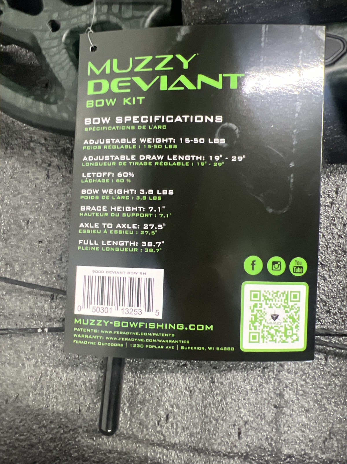 Muzzy Deviant Hybrid-Lever Cam Bowfishing Bow