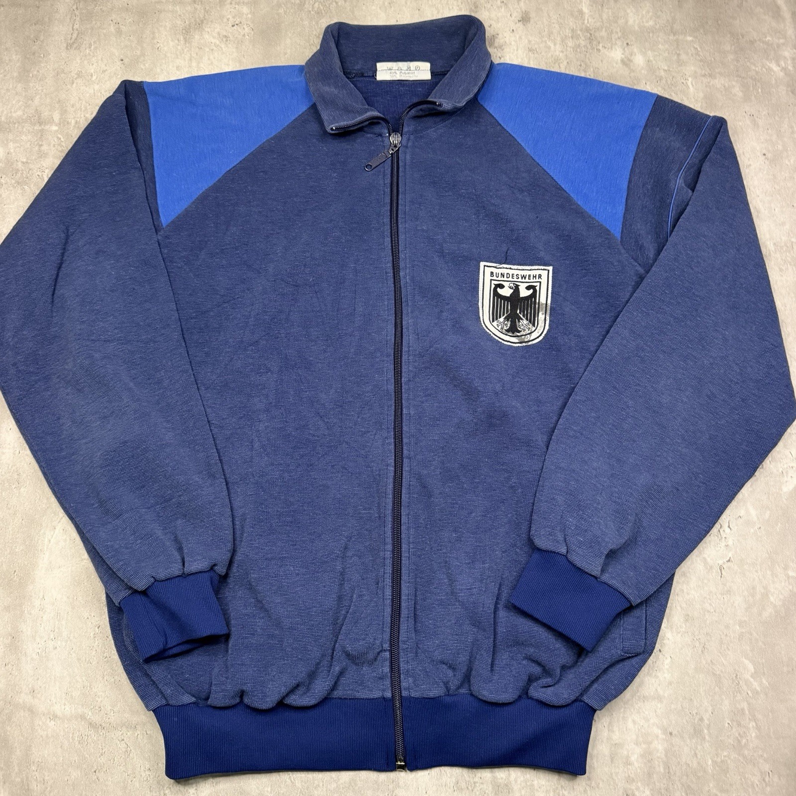 Vintage German Army 1960s Bundeswehr Track Jacket Military Full Zip Fits Large