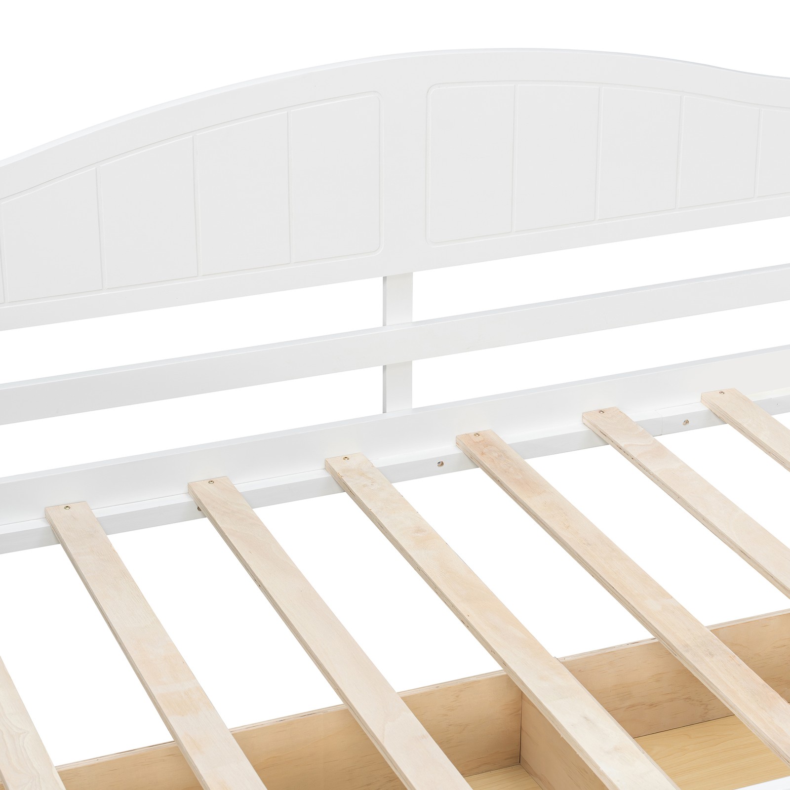 Twin Size Canopy Day Bed with 2 Drawers, White