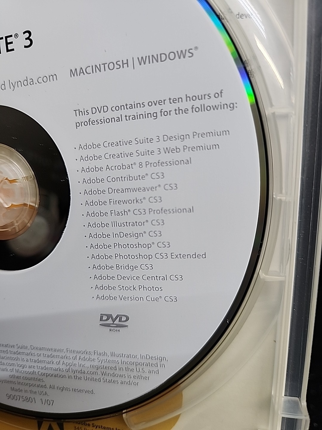 Adobe Creative Suite 3 Design Premium DVDs With Serial Number Macintosh 5 Discs