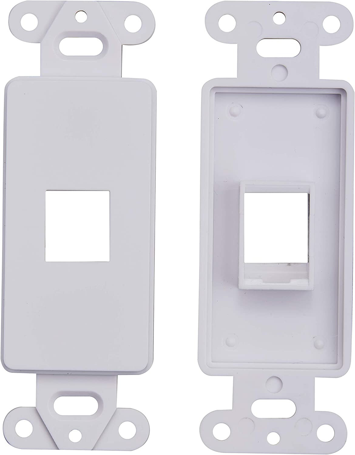 10 Pcs - 1 Port Decoration Wall Plate Keystone Insert 1 Gang White WallPlate