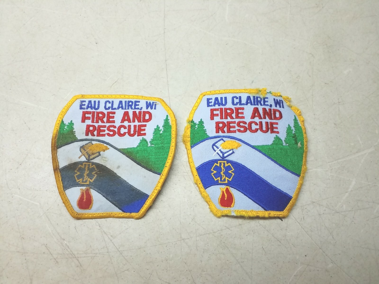 Eau Claire Wisconsin Fire Rescue Patch Set of 2 Badger State First Responders
