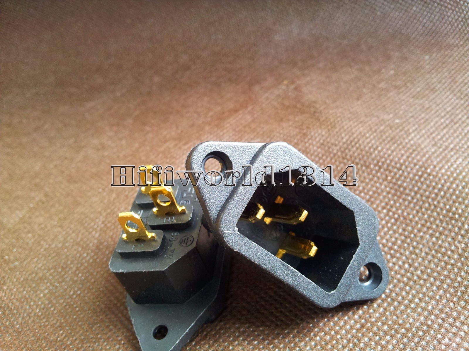 1x Gold Plated IEC AC Inlet Solder Socket Power Socket HIFI