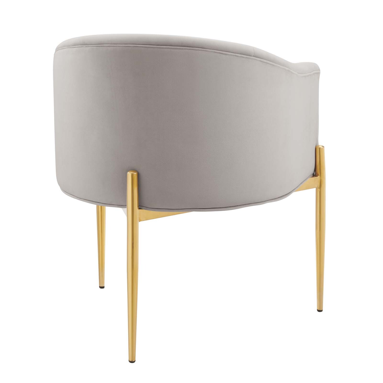 Modway Savour Tufted Performance Velvet Accent Chair in Light Gray