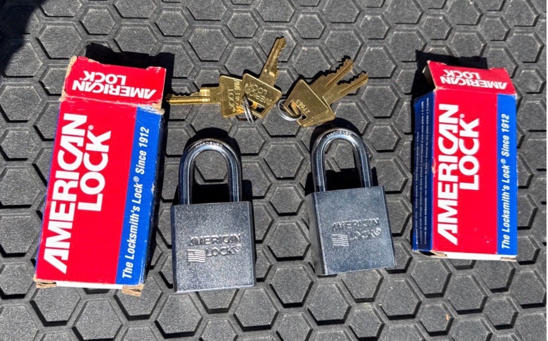 American Lock A5200KA Solid Steel Padlock 2 Pack