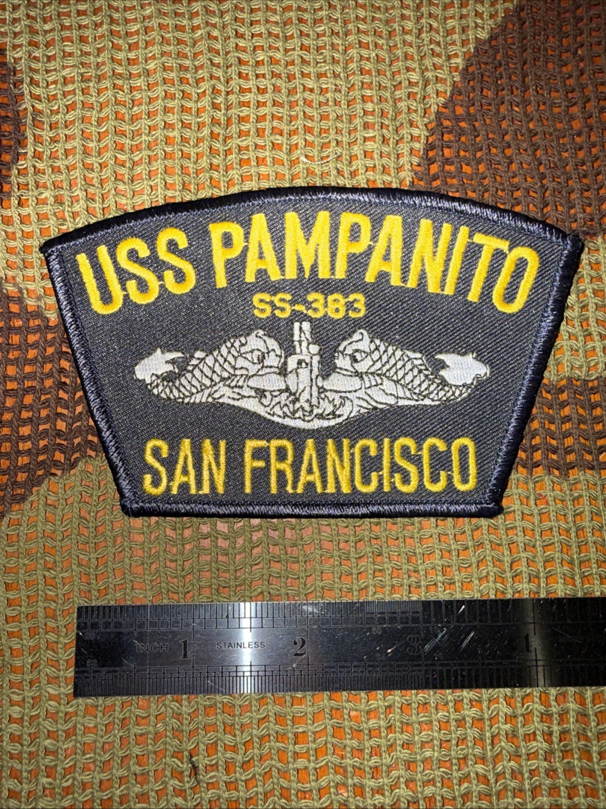 Vintage  patch - USS Pampanito SS 383, San Francisco 2-3/4" x  5"
