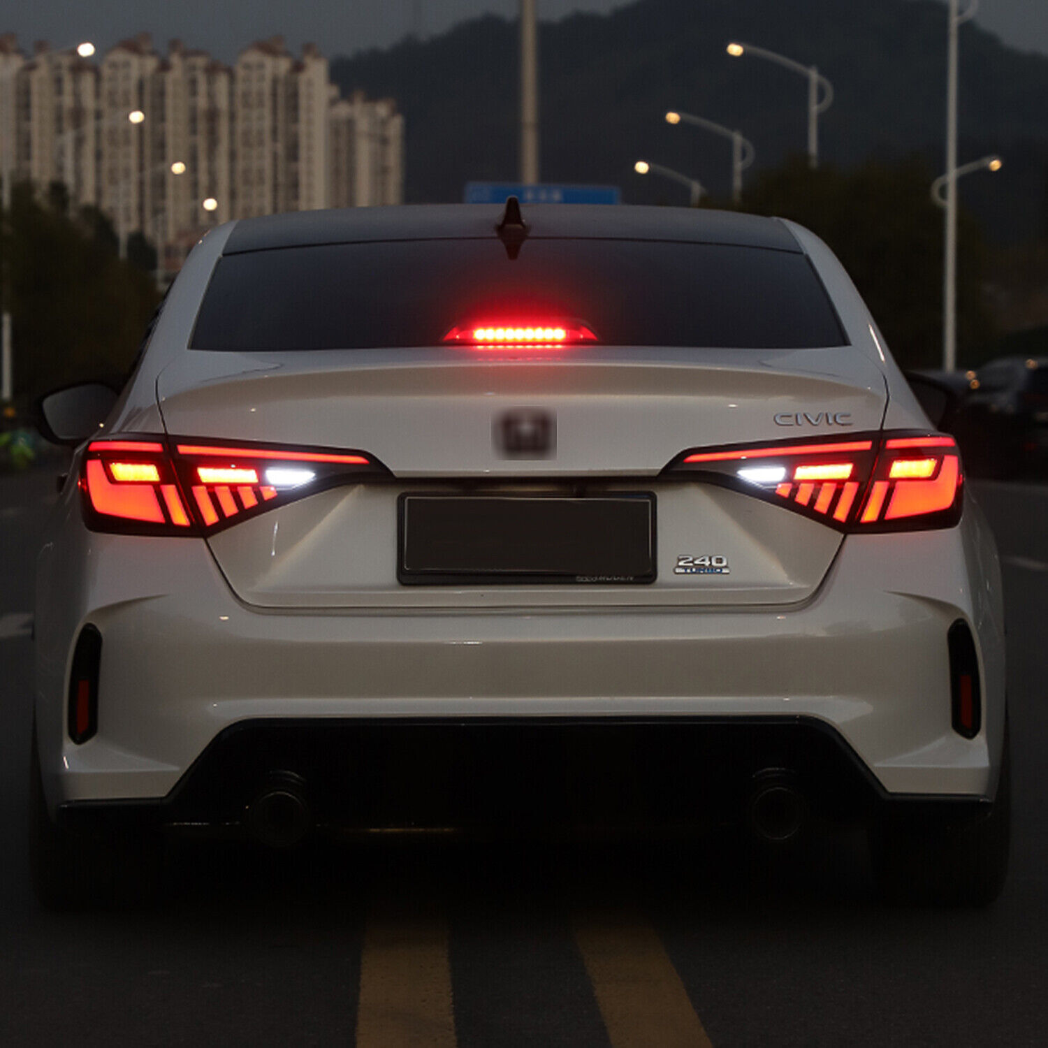 V2 Demon Eye Tail Lights for Honda Civic Sedan 2022-2025 11th Gen Smoked/White