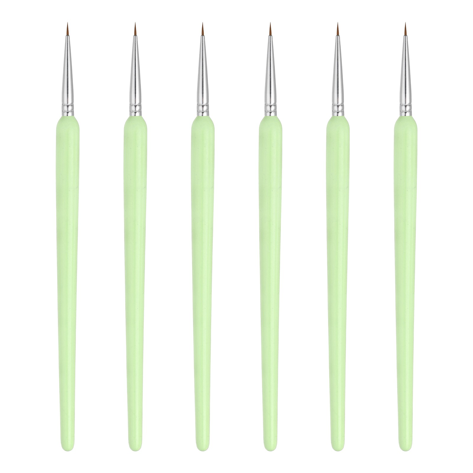 Miniature Detail Paint Brushes, 5mm Fine Tip Paint Brushes(Green, Pack of 6)