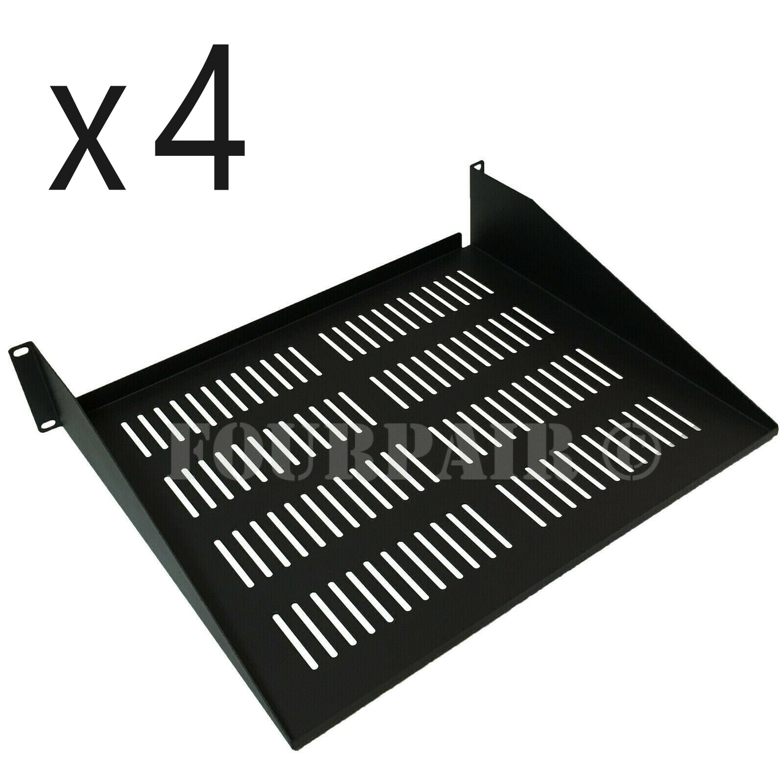 4 Pack - 2 Space Vented Cantilever Relay Rack Mount Server Shelf 19" 2U 15" Deep