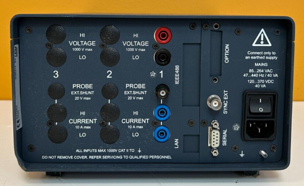 LEM / Fluke NORMA 4000, 1 Phase, 3 MHz, High Precision Power Analyzer. Tested!