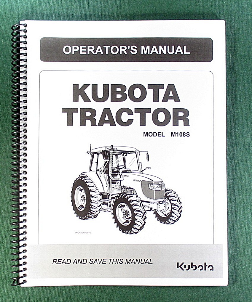 Kubota M108S Operator's Manual: 124 Pages & Protective Covers!