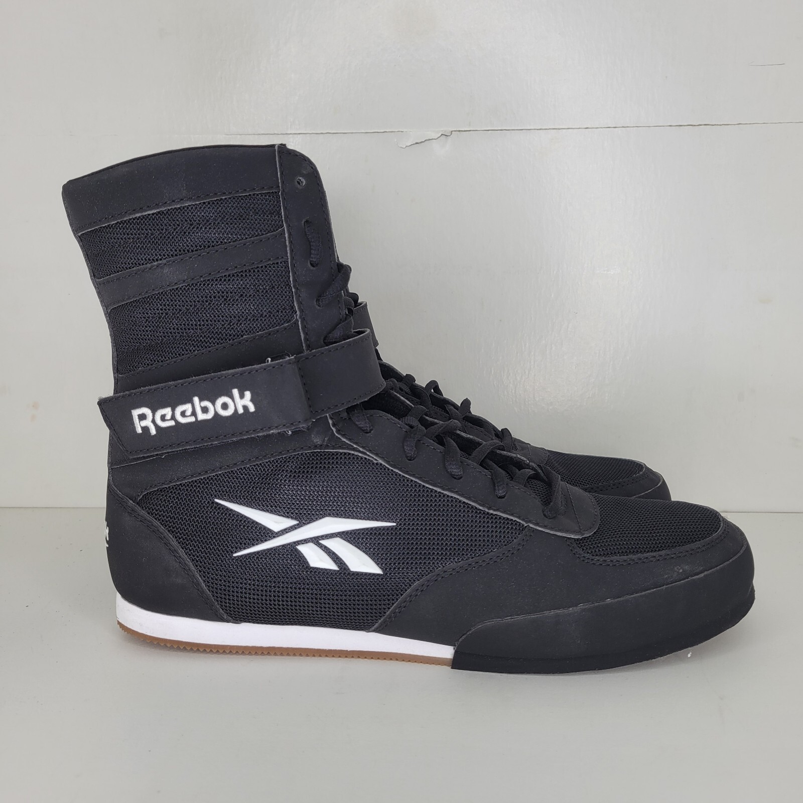 Reebok Boxing Shoes Men's Sz 9 High Top Mayweather Boxing Boots Black New W/Box