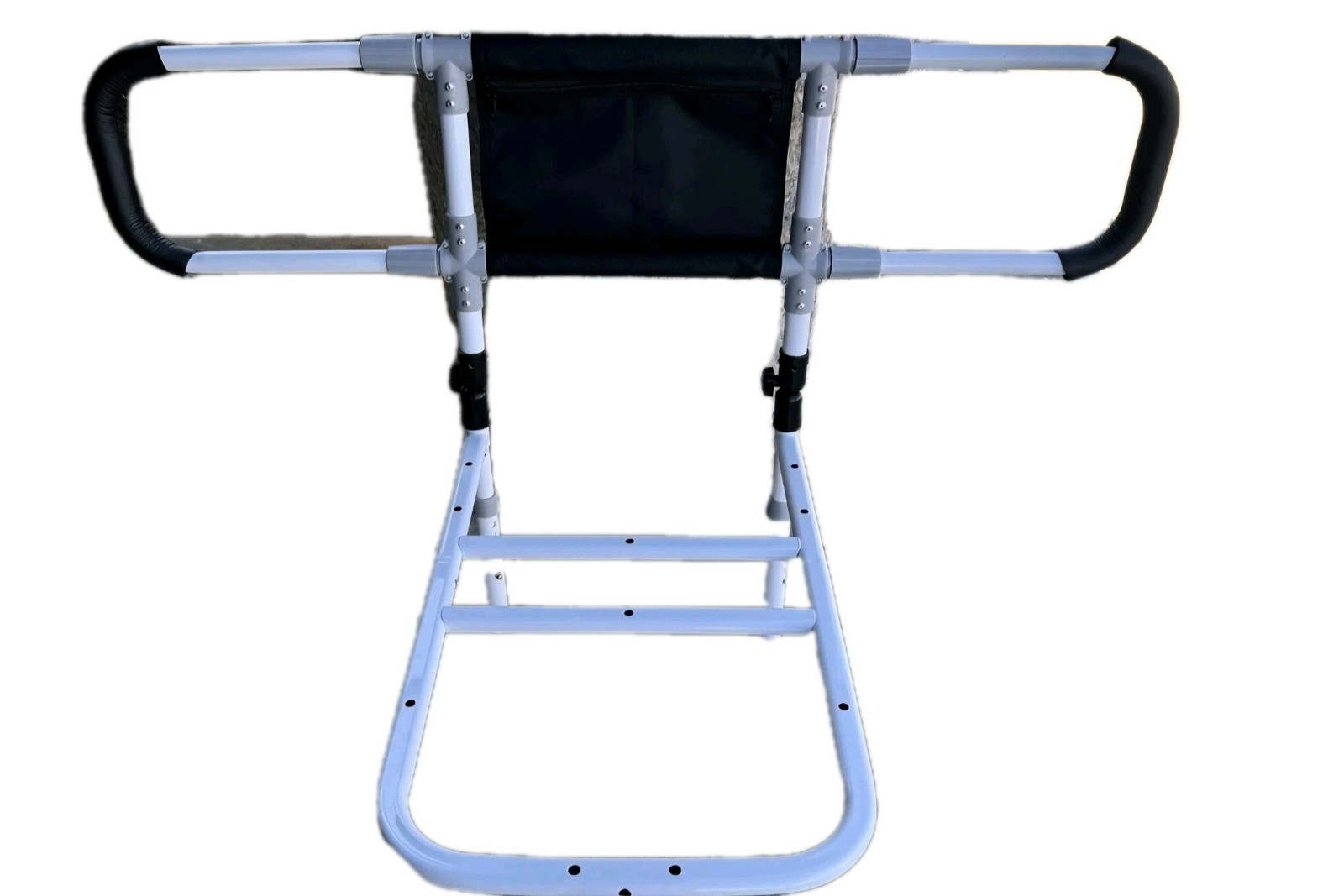 Bedside Guardrail For Adults With Attachable, Zippered Storage Bag