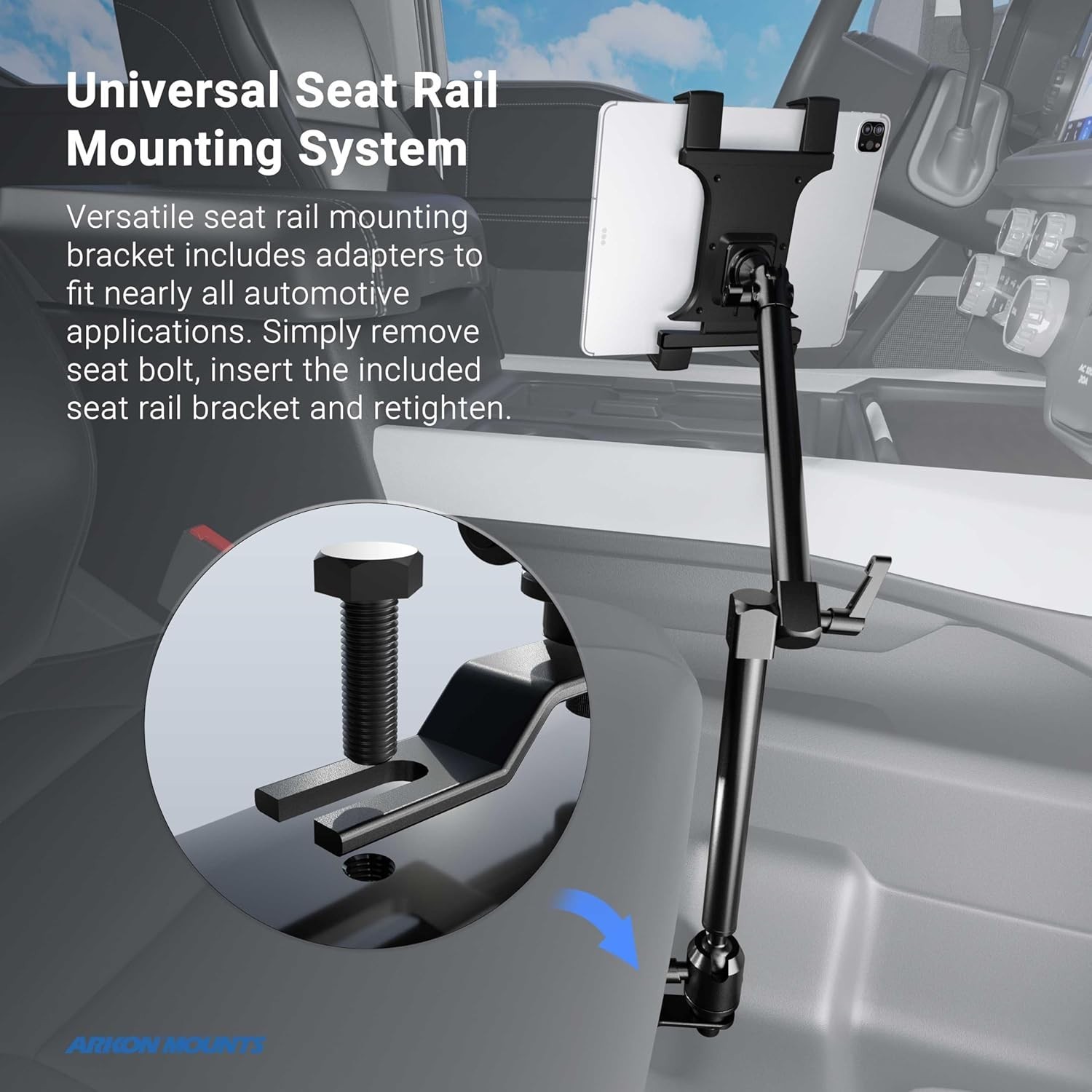 Mounts - Car Seat Rail Tablet Mount and Holder | Heavy-Duty for Car/Truck | A...