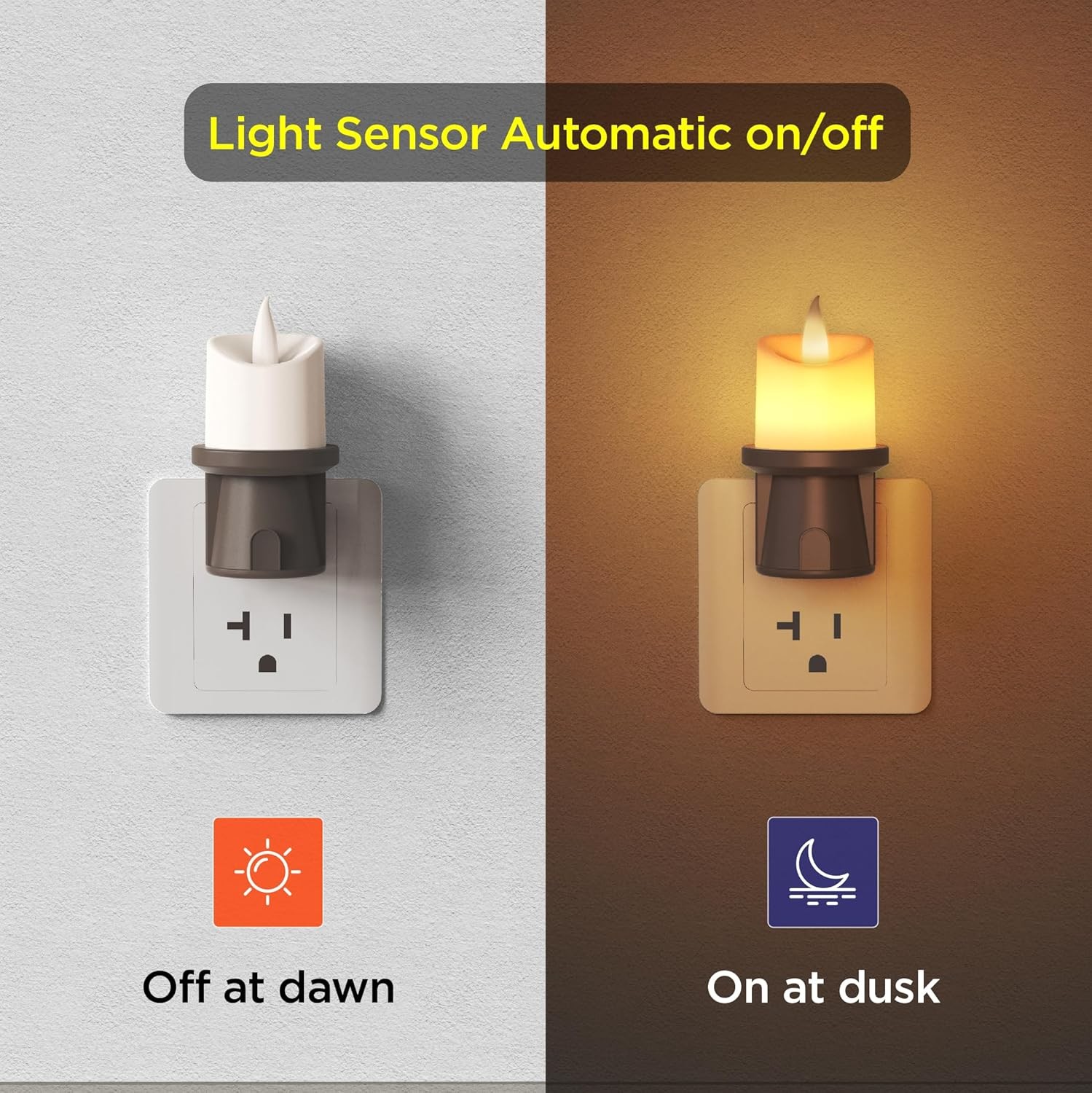 2-in-1 Plug in Night Light (2 Pack) - Dusk to Dawn Sensor OR Remote Control