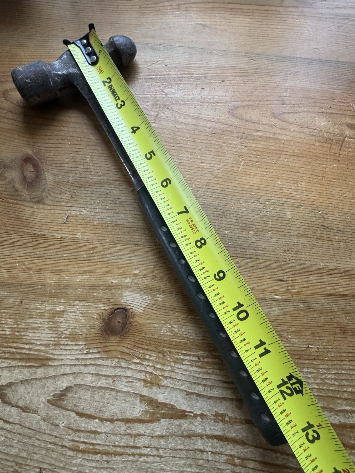 Vntg. Estwing Ball Peen Hammer Green Handle
