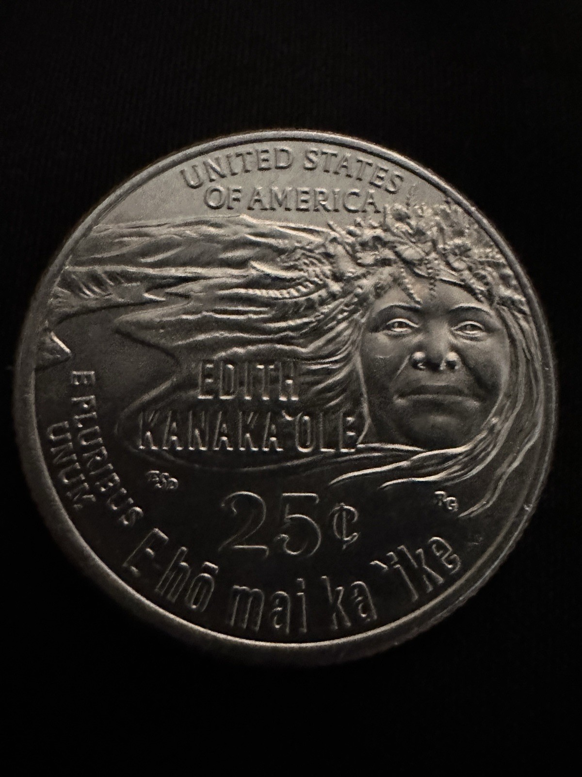 2023 D Edith Kanakaole Quarter With Error “IN COD WE TRUST” With Flower Error