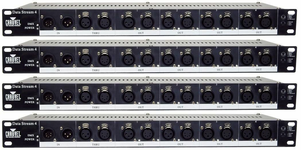 4 Chauvet DJ DATASTREAM 4 Data Stream 1-4 Universal DMX-512 Optical Splitters