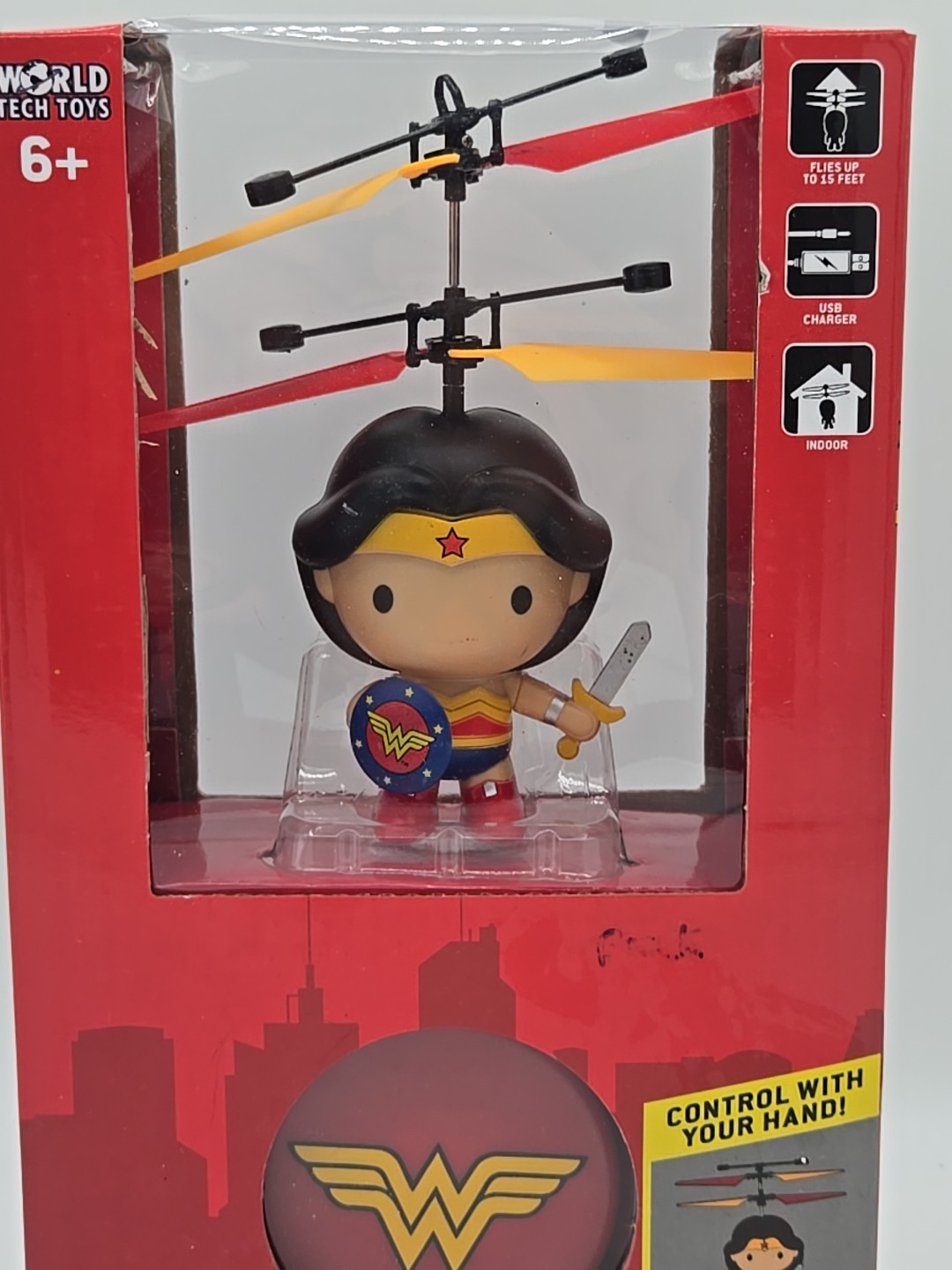 DC Wonder Woman 3.5 Inch Flying Character UFO Helicopter NEW IN BOX