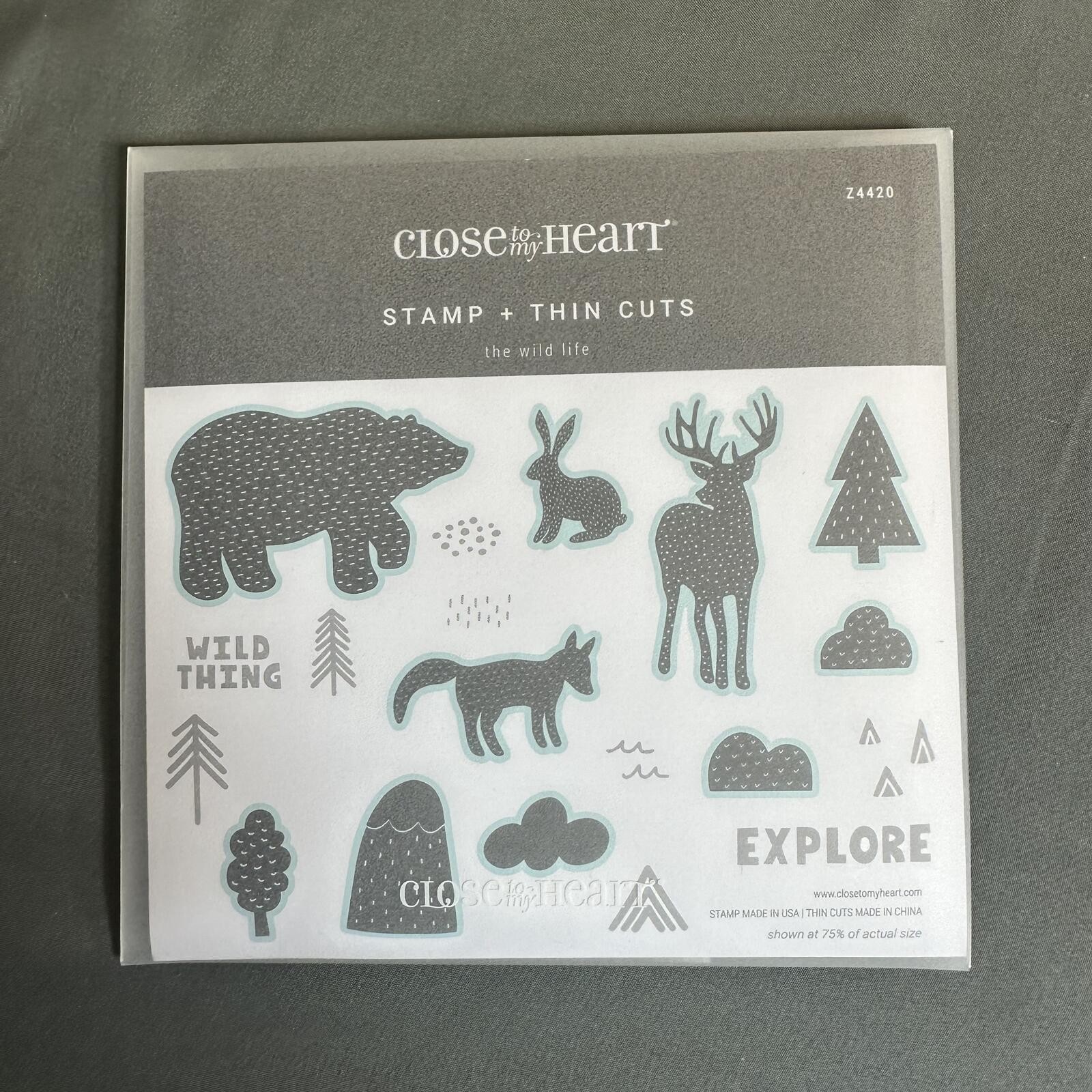 Close To My Heart Z4420 The Wild Life Acrylic Stamp and Thin Cut Set