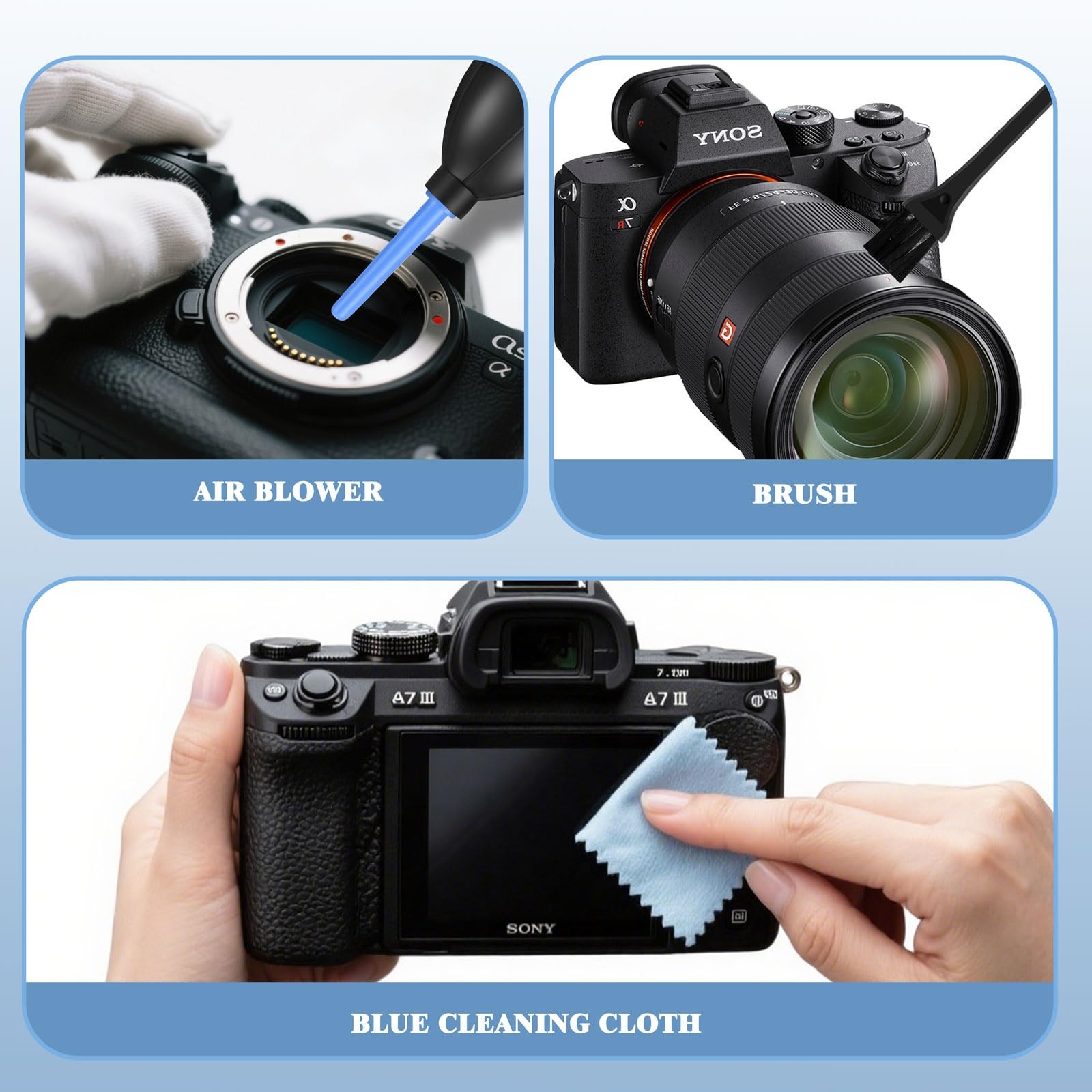 Camera Lens Cleaning kit，Camera Accessories，Camera Sensor and black