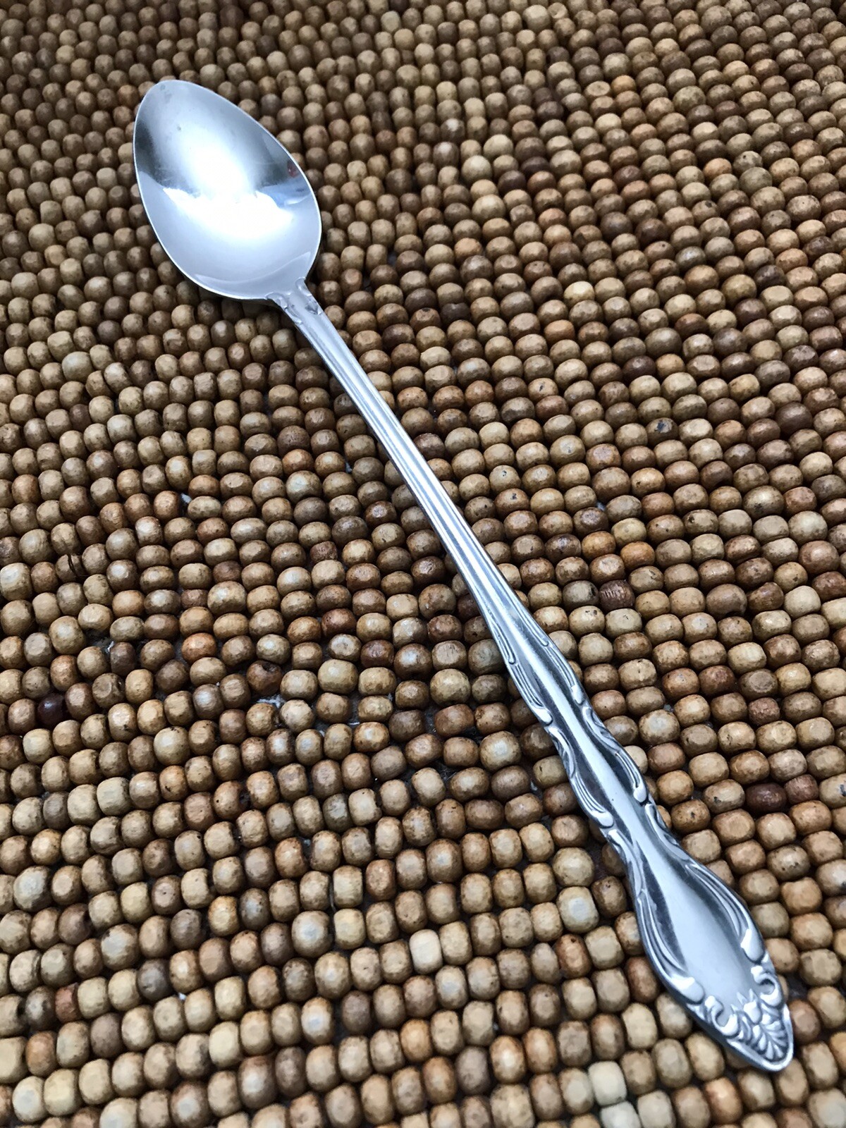 Carlyle Silver jh Stainless Glossy Outline Scroll CAY1 ICED TEA SPOON 8 1/8”