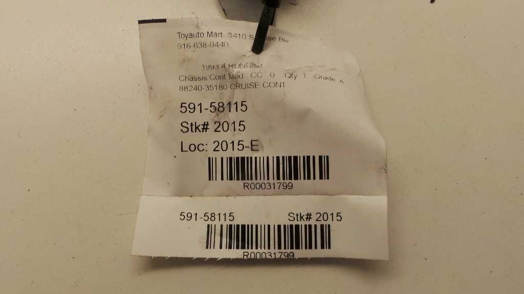 91-95 TOYOTA 4 RUNNER CRUISE CONTROL MODULE ECM ASSEMBLY