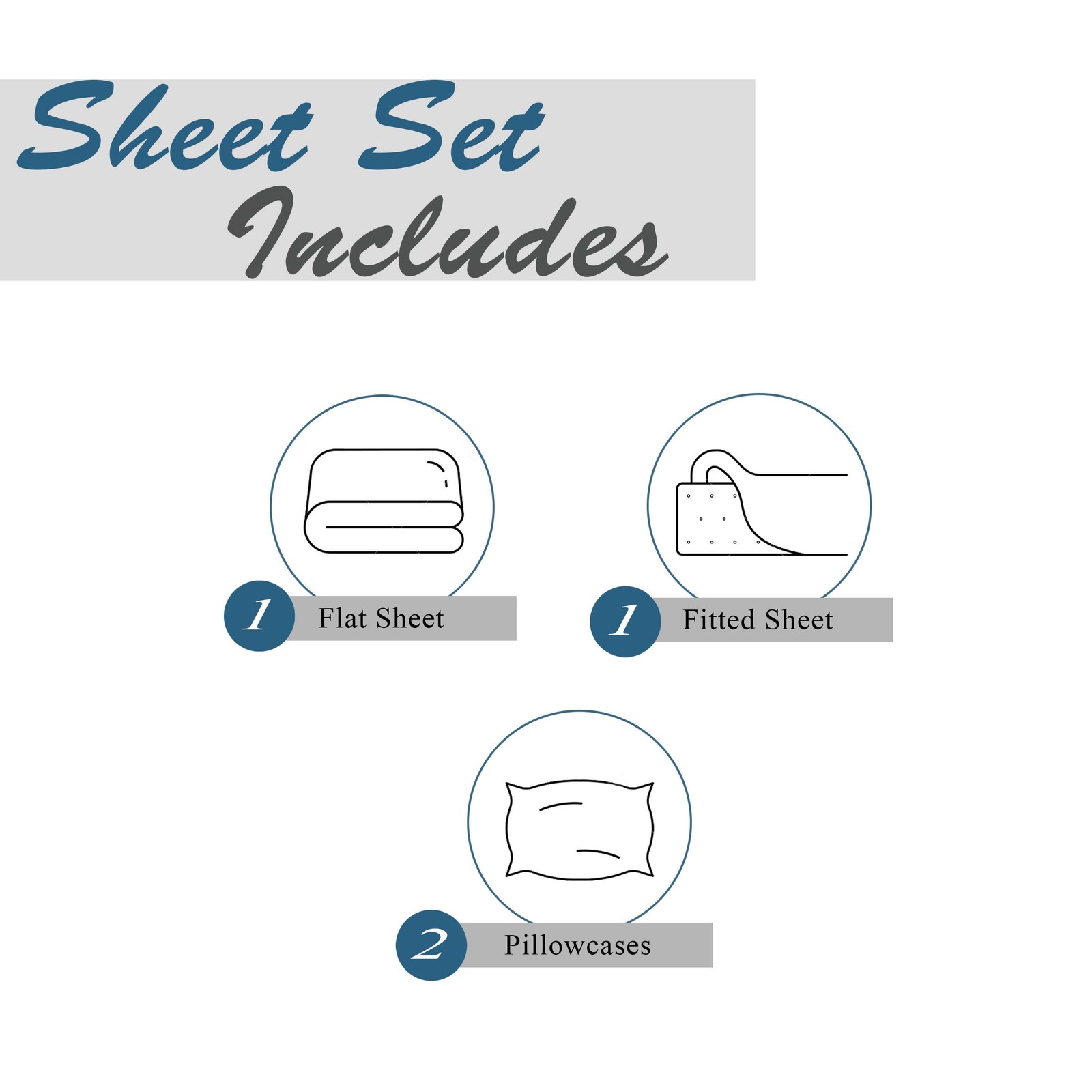 100% Cotton Extra Soft Jersey Bed Sheet Set Full Blue Crackle 4 Pieces