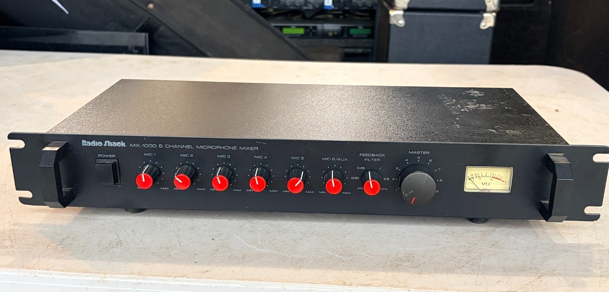 Radio Shack MX-1000 6-Channel Rack Mount Microphone Mixer 32-3004 #1615, SALVAGE