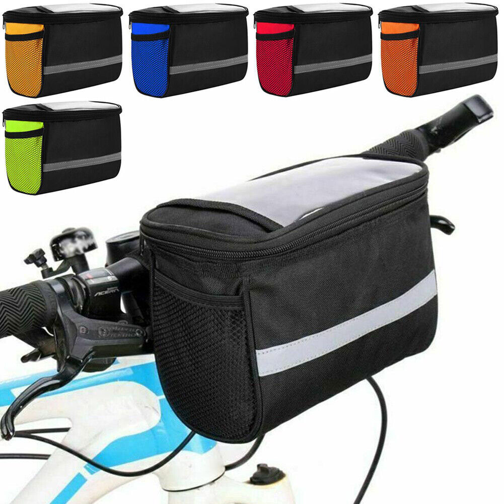 Bike Handlebar Bag Bike Basket Front Bag Waterproof Insulated Cooler Lunch Bag