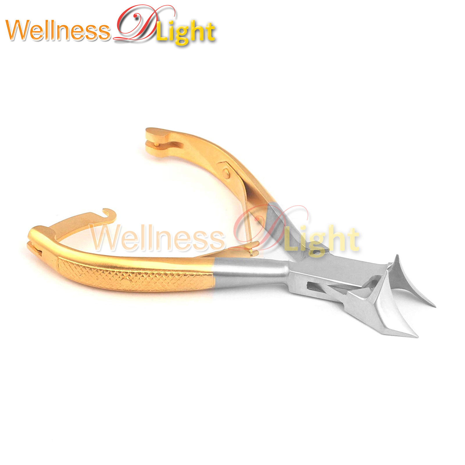 Professional Manicure Toenail Clippers Full Moon Shape Nail Cutter Gold Plated