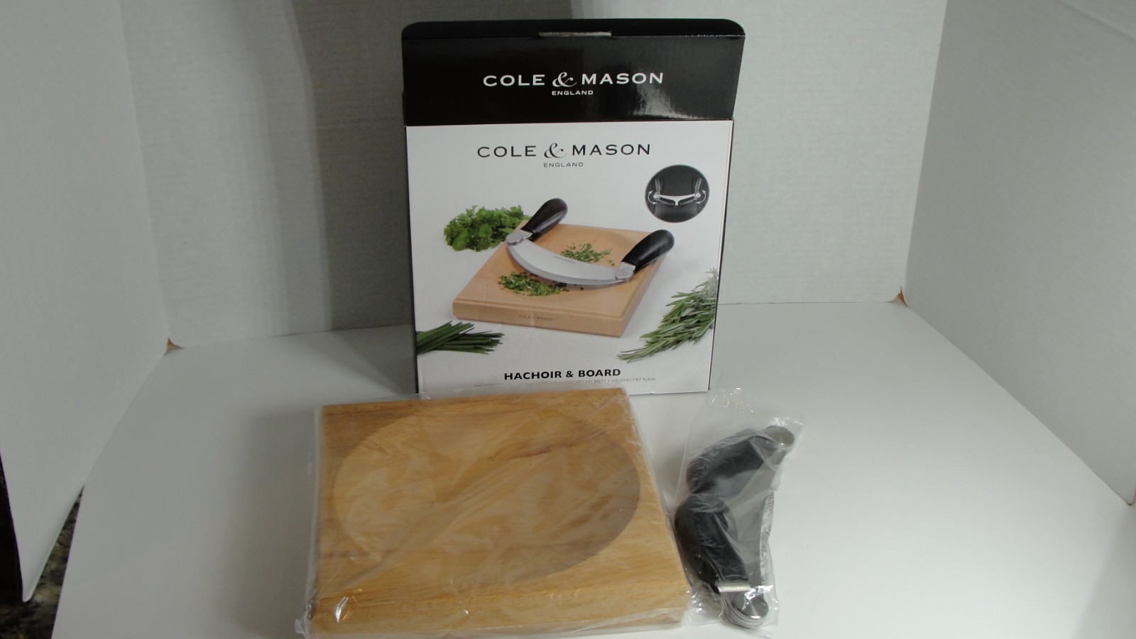 Cole & Mason Hachoir and Board Gift Set Beech and Stainless Steel