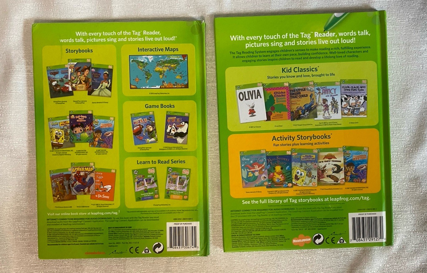 9 LeapFrog Tag Reader Books Disney Pixar Ages 4-8