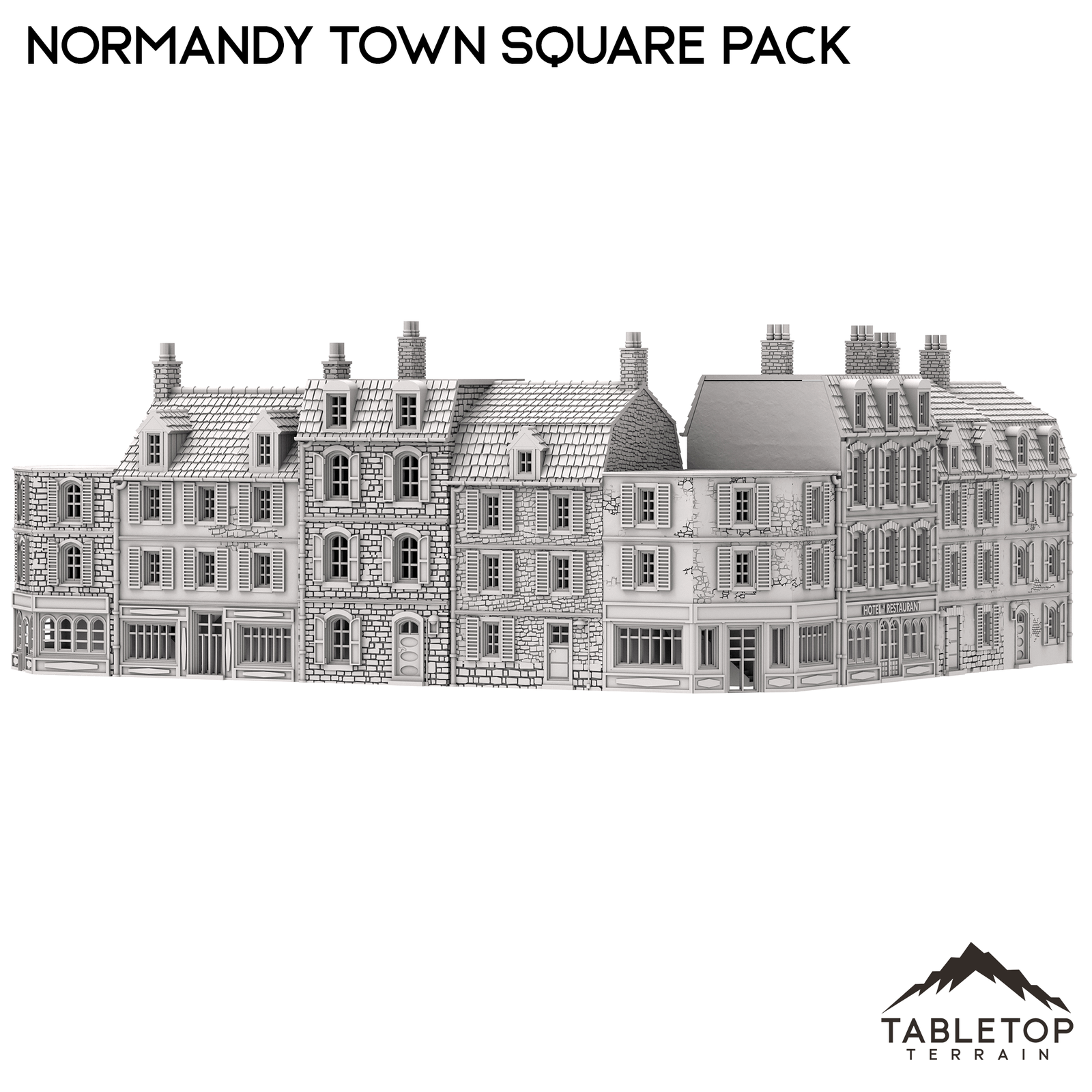 Normandy Town Square Pack - WWII Wargame Tabletop Terrain