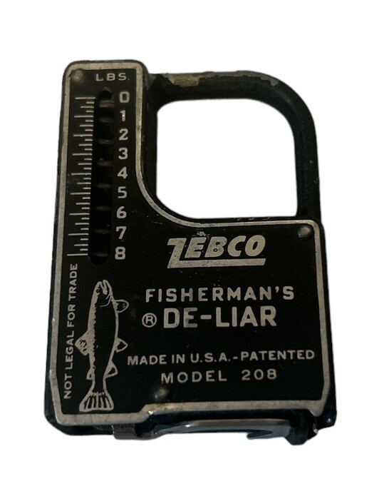 Zebco De Liar Model 208 Tape Measure Weight Scale USA In Box Fisherman's Vintage