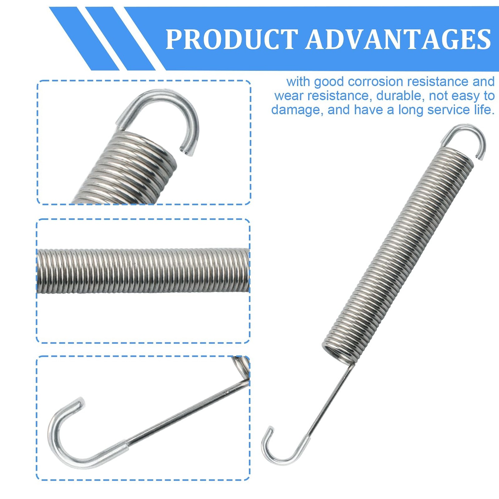 3 Pack 7 Inch Recliner Spring - Long Neck Hook Tension & Replacement Spring, ...