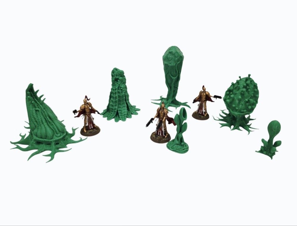 3D Printed Tabletop War Terrain Alien Plants Set E Perfect For 40K / Kill Team
