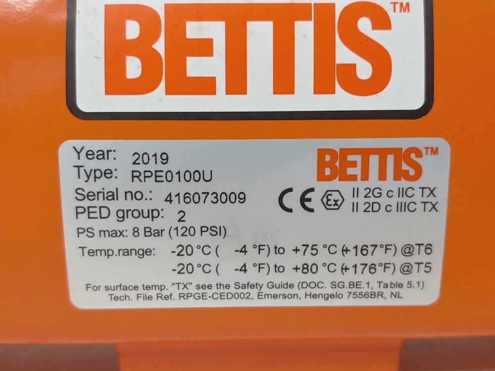 BETTIS Pneumatic Valve Actuator RPE0100U