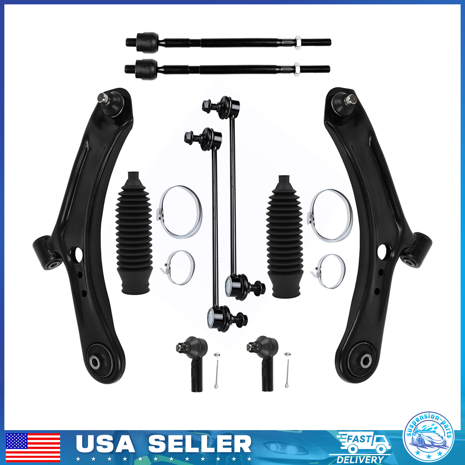 For 2007-2013 Suzuki SX4 Front Lower Control Arm Sway Bar Tie Rod End Suspension