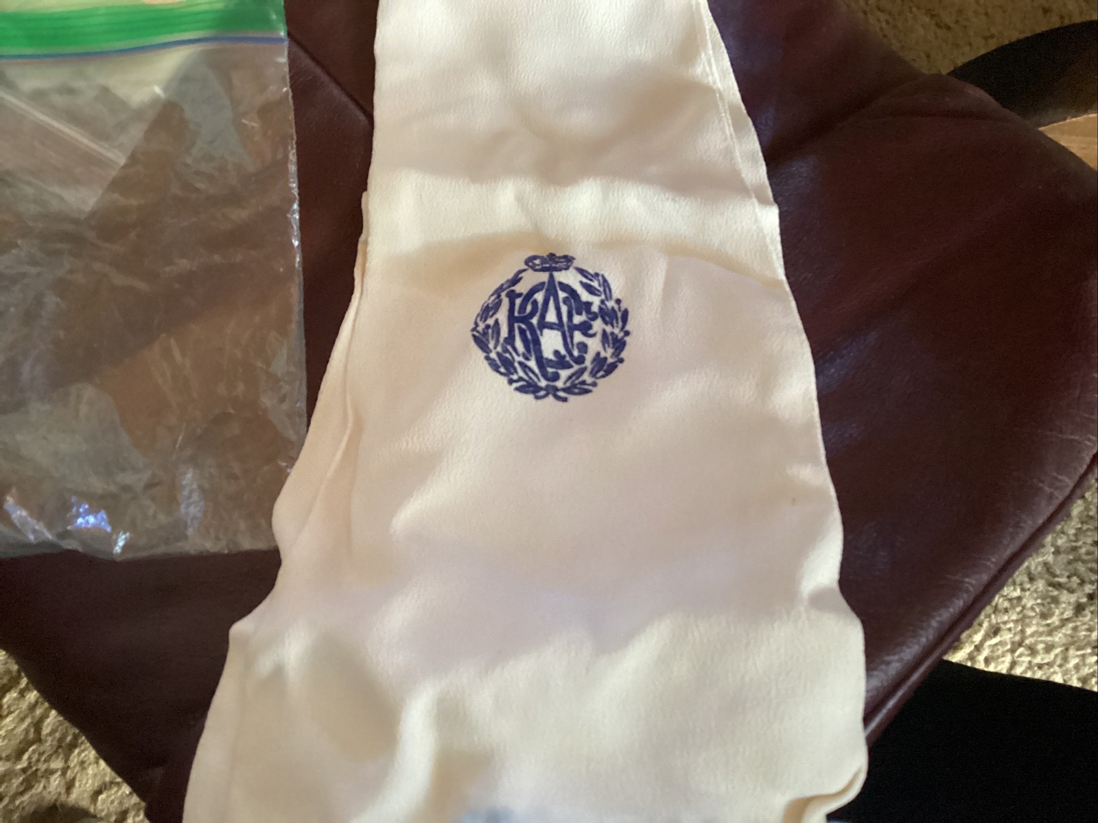 RAF Silk Scarf White Ww2 Storage Folds Exquisite Quality