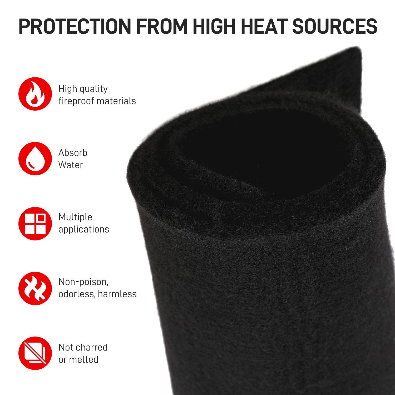 50X50cm Fireproof Indoor Fireplace Mat Protector, Outdoor Flame-Resistant Pad