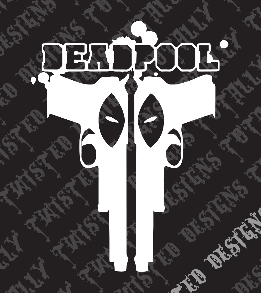 Deadpool gun car truck vinyl decal sticker marvel dead pool wolverine xmen